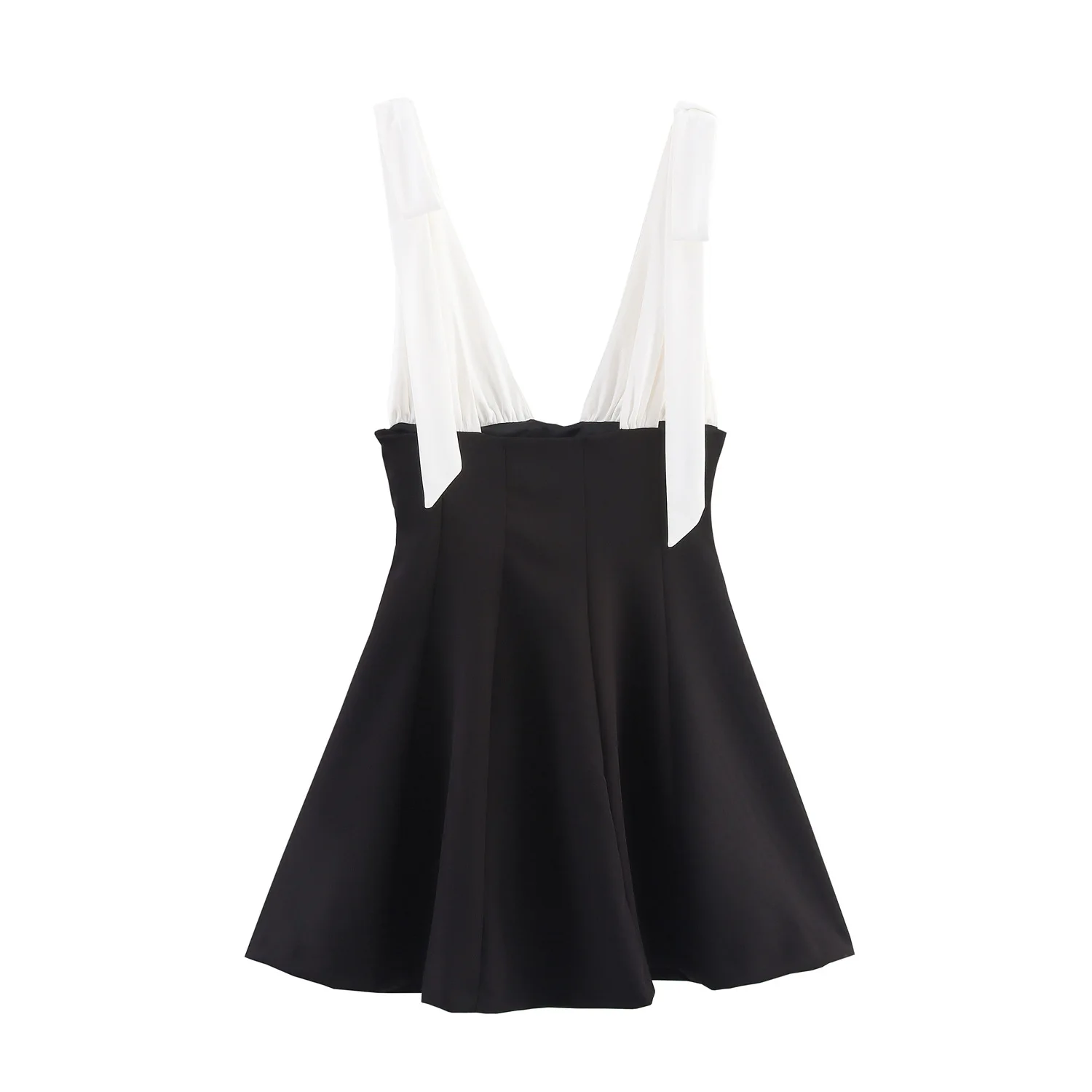 Vestido sexi con tirantes para mujer, minivestido ajustado con tirantes y lazo con escote en V profundo, moda de verano 20225, ropa sencilla de fiesta para mujer