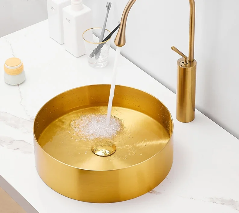 Gold stage basin with thin edge art basin 304 stainless steel basin, home bar KTV