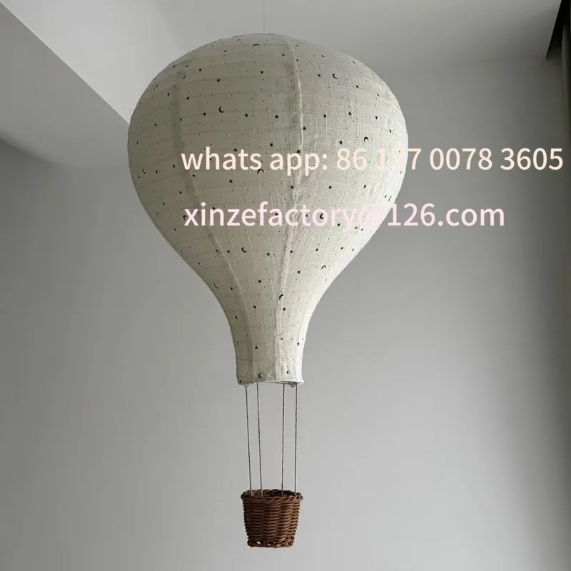 

Customizable children's room handmade fabric hot air balloon pendant home balloon lampshade pendant