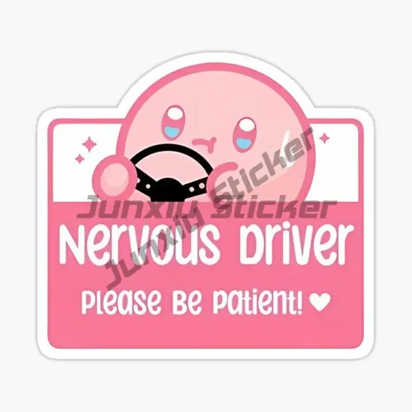 Car Stickers Viny Nervous New Driver Be Patient Warning Decal Auto Triangle Window Tape for Cartoon SPY X Family Anya