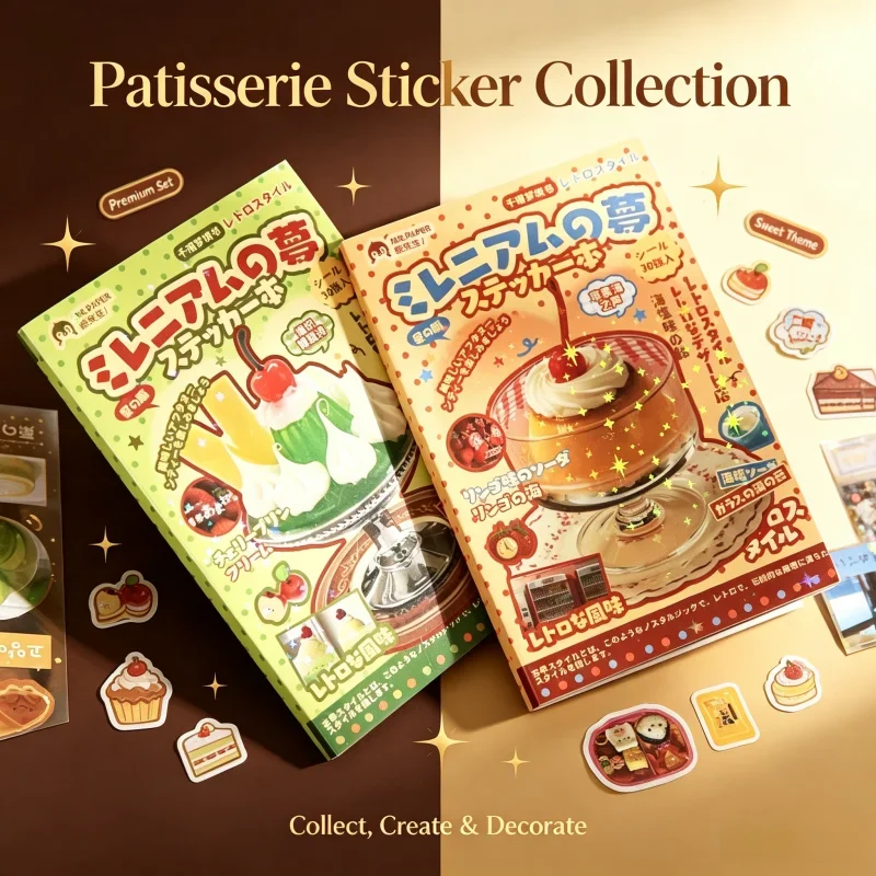 Cute Food Die Cut Sticker Pack Retro Japanese Cartoon Food Decorative Stickers For Journal Scrapbook Card Making Craft Kids Gift