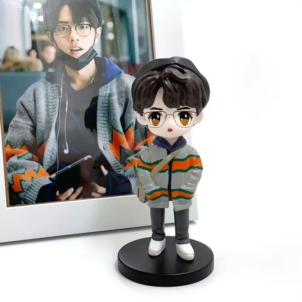 

Сяо Чжань, мультяшные фигурки, глиняные фигурки ручной работы, слепые коробки на тему звезды, креативные праздничные подарки, украшения, куклы