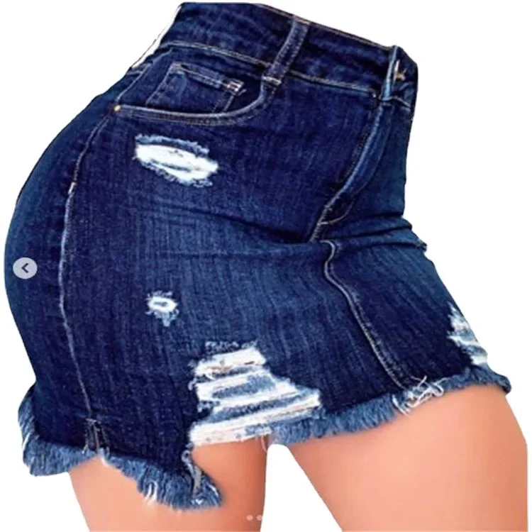

Denim Skirts Women Streetwear Mini Skirt Hip Wrap Hole High Waist Stretch Washed Distressed Pockets Vintage A Line Summer 2025
