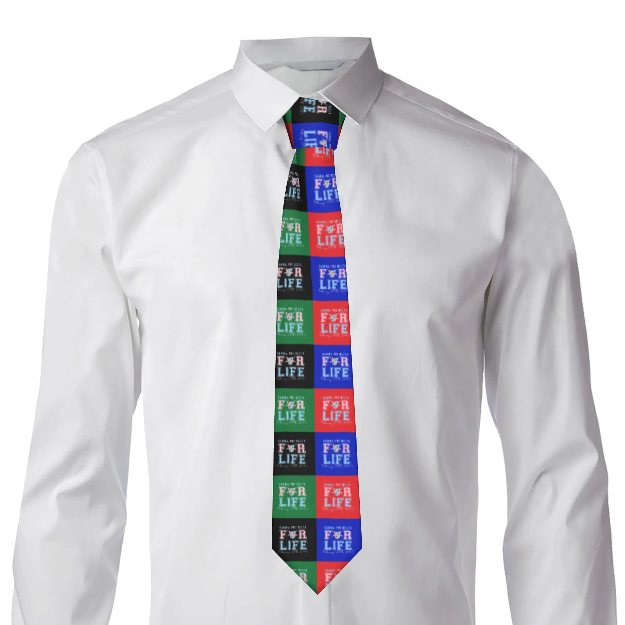 Fashion Gamma Phi Delta Checkered Plaid  Neck Ties for Wedding Men African American Sorority Necktie