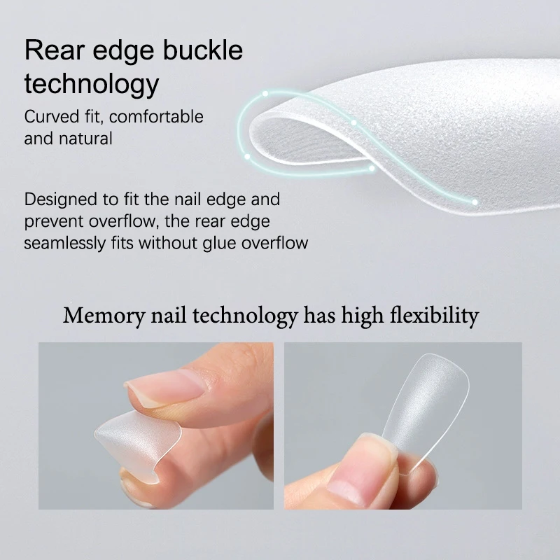 100Pcs/box XS/S/M Fake Nails No Polishing No Trace Press On Nails Clear Artificial Thin Nail Tips For Nail Extension Home DIY