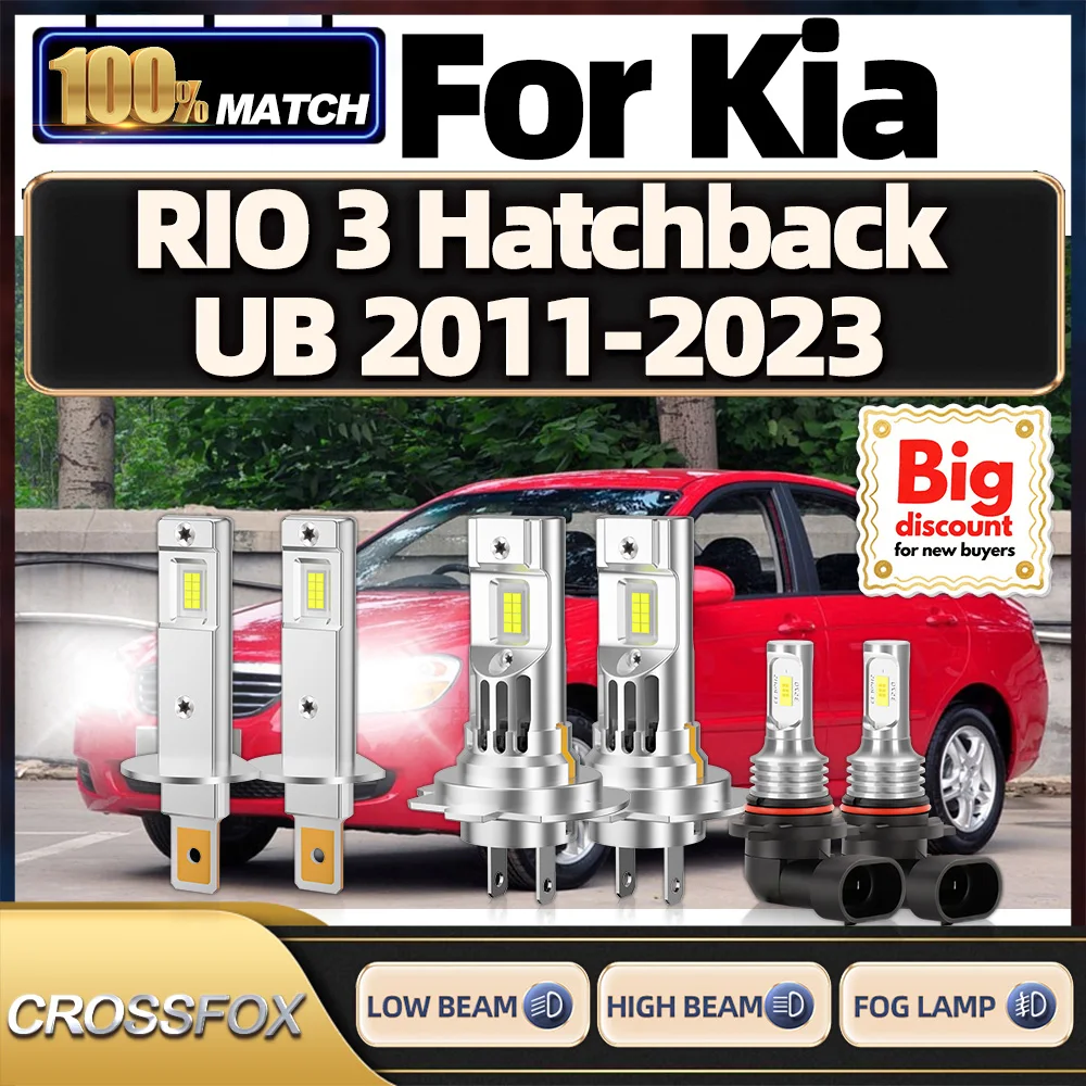 

CROSSFOX светодиодные лампы для фар, ампулы, противотуманные фары для Kia RIO 3, хэтчбек UB 2011 2012 2013 2014 2015 2016 2017 2018-2023
