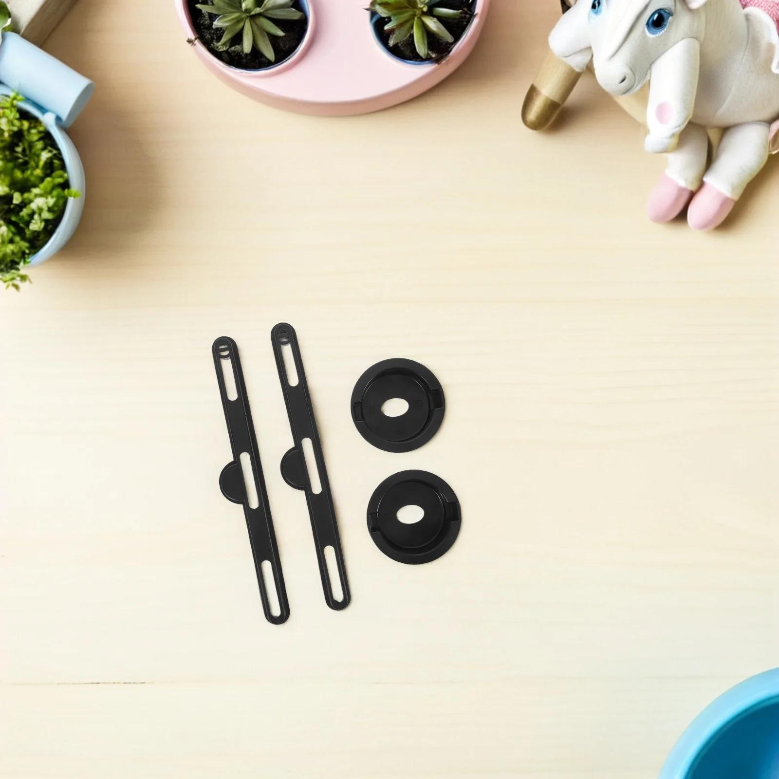 

2 Sets Folding Desk Attachments Bed Laptop Table Cup Holder Plastic Card Slot Organizer Anti-Scald Portable Desk Slot