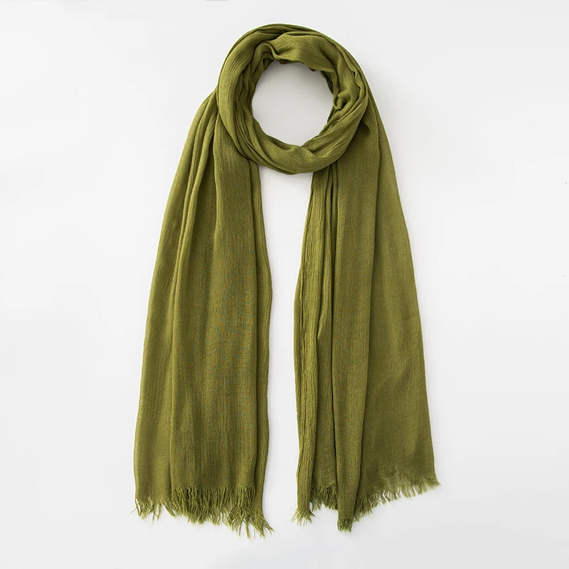 61-Farben-Schal aus weicher Baumwoll-Viskose, Rayon-Material, muslimischer Hijab, nahöstlich, einfarbig, Kopftuch mit Quaste – Detail 38