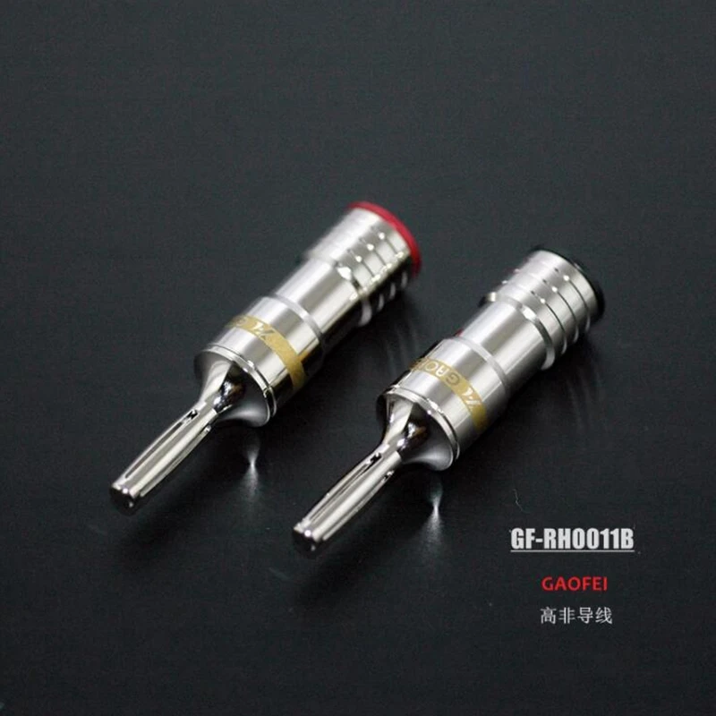 HIFI 5MM Gaofei GF-RHO011B Rhodium Plating Plated Speaker Wire Audio Banana Connector AudioPlug