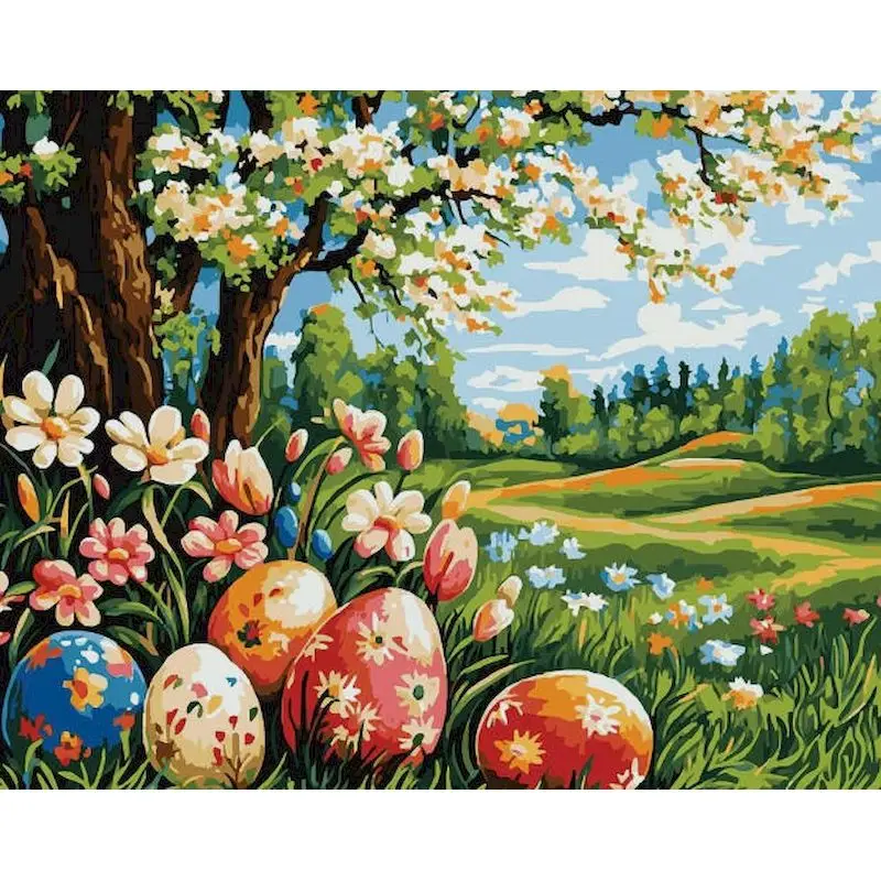 

GATYZTORY Field Paint By Numbers Create Wall Art Paint Kit for Beginner Landscape Crafts Gift Home Decoration Diy Making Kits