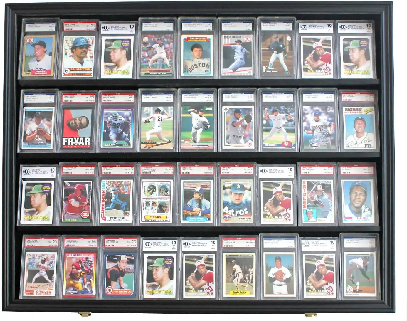 DisplayGifts Pro UV 36 Graded Sports Card Display Case for Football Baseball Basketball Hockey Comic Trading Cards Horizontal