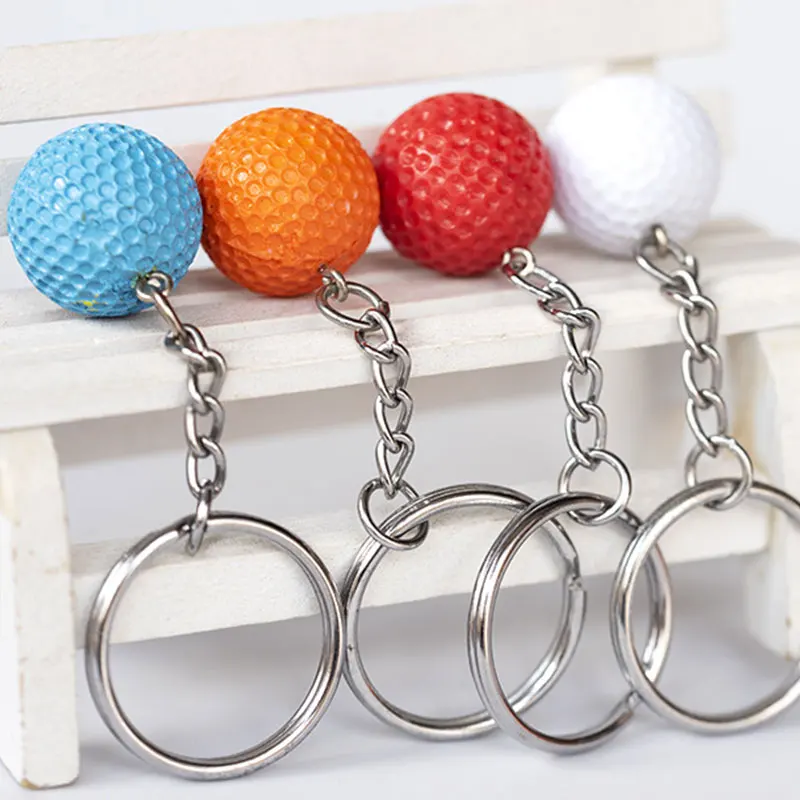 

120Pcs Sports Metal Keychain Car Auto Key Chain Key Ring Wholesale Football Basketball Golf Ball Pendant Keyring