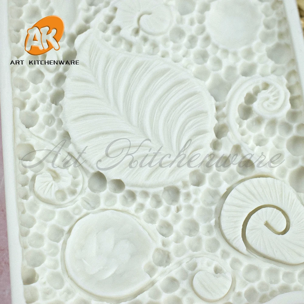 Pearl and Diamond Silicone Mold Leaves Fondant Cake Decoration Silicone Mold Hand Made Decorating Leaves Chocolate Candy Kitchen