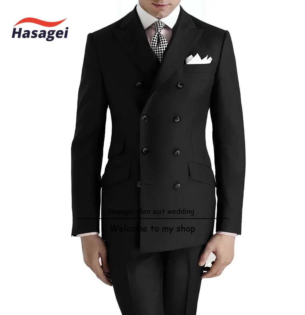 Costume grigio scuro Homme abiti da uomo 2 pezzi 8 bottoni Groomsmen smoking da sposa abito da ballo formale (giacca + pantaloni)