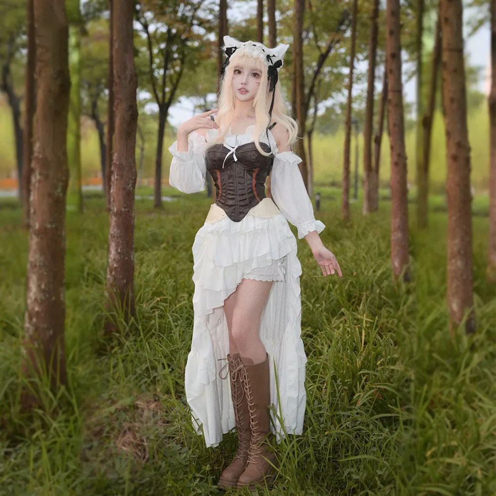 FF14 Ishgard 480HQ Cosplay Costume White Cute Dress Women Gothic Dress Suit Halloween Carnival Uniforms Custom Made