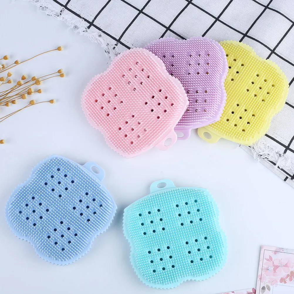 1Pcs Silicone Bath Brush Ergonomic Back Scrubber for Shower Exfoliation Removing Dead Skin Oil Deep Clean Smooth Radiant Skin