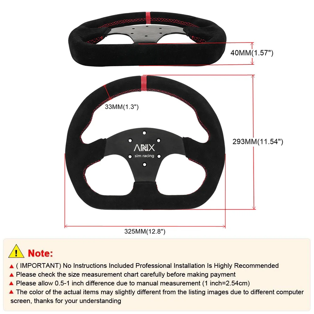 New 13 Inch Universal PC Simulation Suede Leather Steering Wheel Competitive Karting Drift Racing Game Steering Wheel  RS-STW043