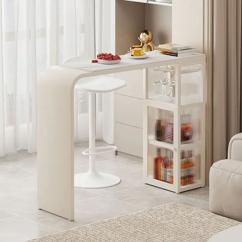 Home living room sofa, leisure mini bar partition cabinet, high legged long table, bar counter, rock board small book table