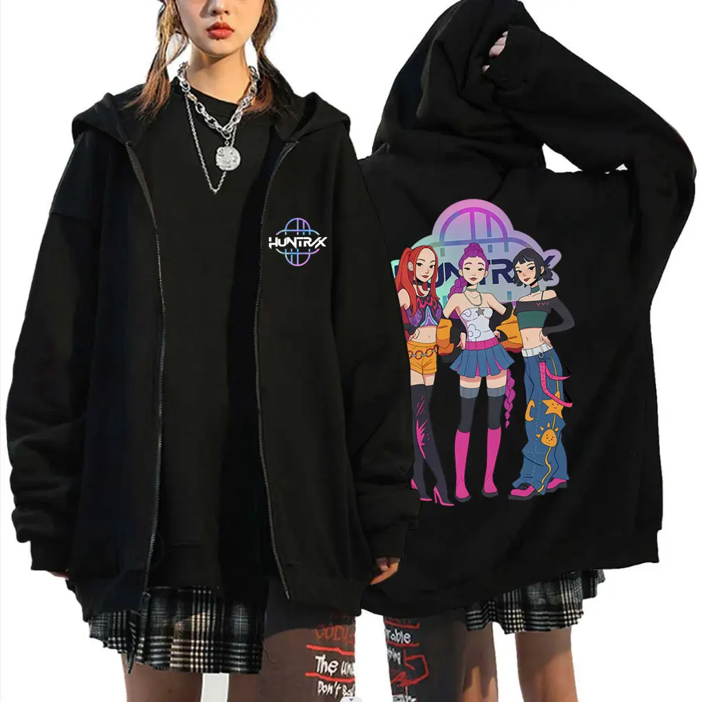 

Movie KPop Demon Hunters Rumi Mira Zoey Graphic Zipper Hoodie Men Women Korean Fashion Trend Zip Up Hoodies Unisex Streetwear