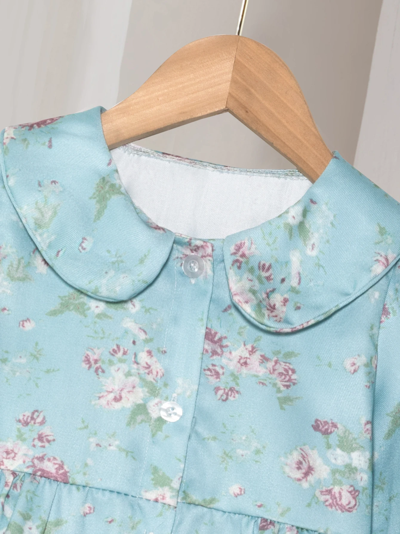 خريف جديد وصول الأزهار طباعة الياقات اللباس أنيق فستان الأميرة الطفل الفتيات اللباس المألوف لباس غير رسمي