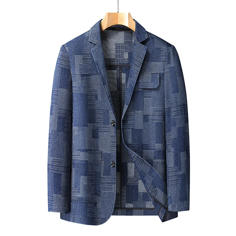 

Новые джинсовые мужские модные, повседневные и стильные джинсовые костюмы в клетку на осень и зиму, джинсовые костюмы больших размеров.