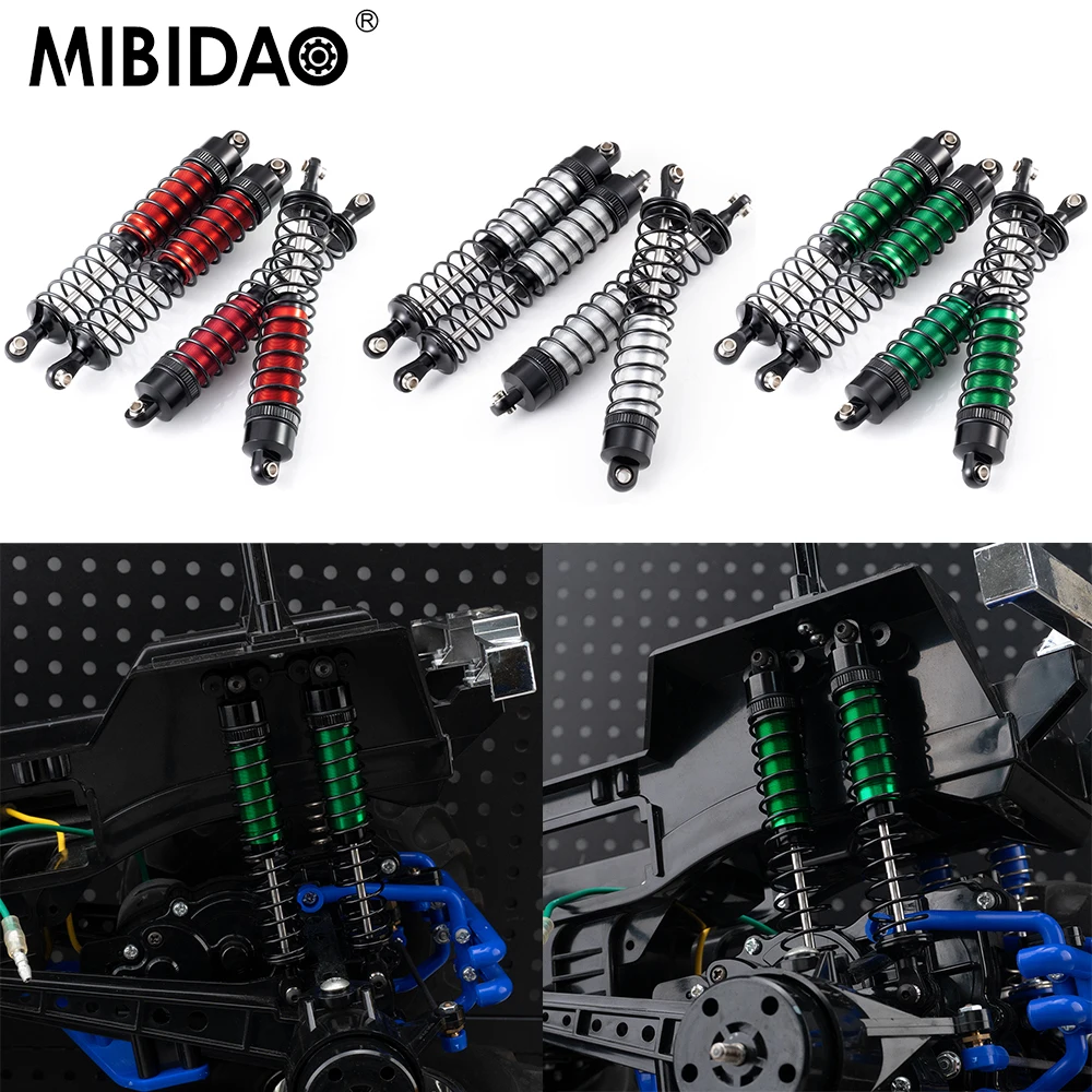 MIBIDAO Aluminum Shock Absorber 94mm 114mm for 1/10 Tamiya Clod Buster 1/12 Tamiya 57409 Lunch Box RC Crawler Car