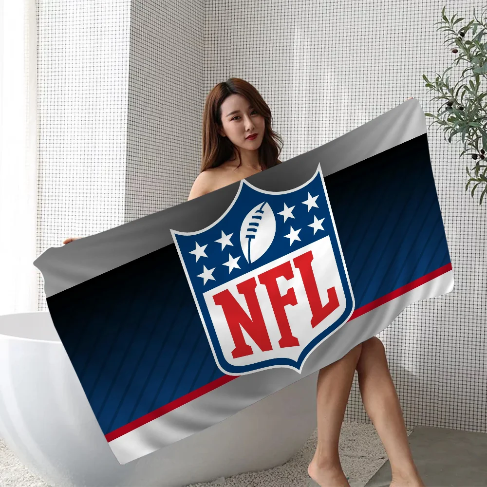 N-NFL Team Logo Bath Towel Microfiber Soft Water Absorbing Breathable For Girl Kids Decorative Cartoon Beach Towel