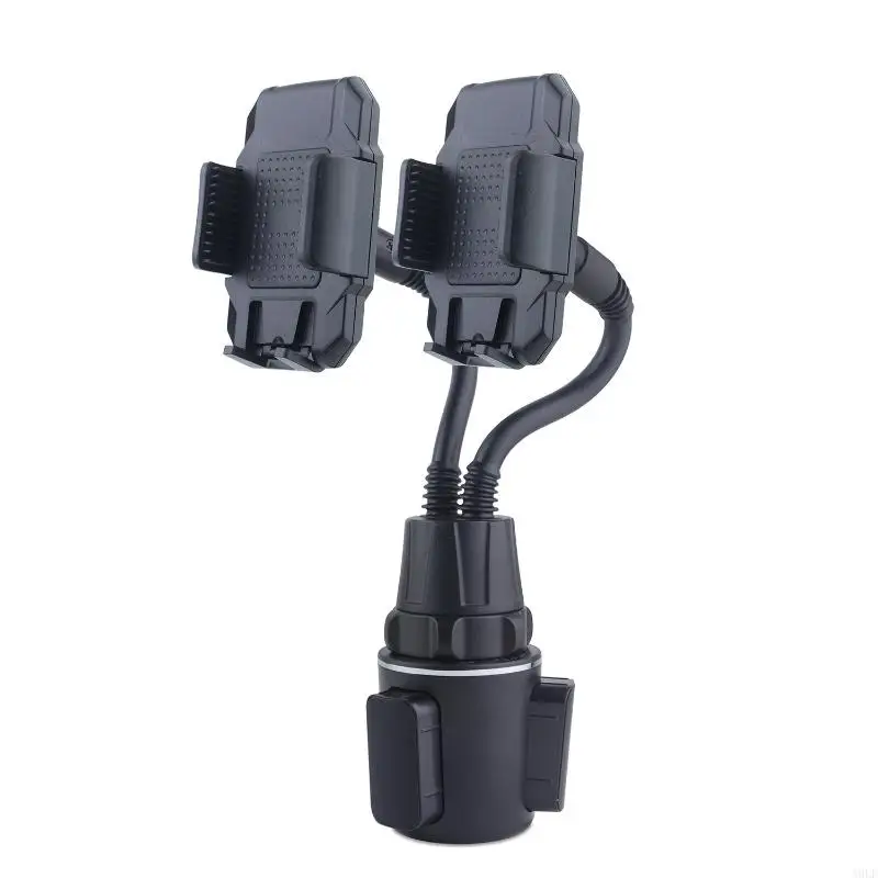 

A9LF Car Water Cup Gooseneck Frame Dual-head Mobile Holder for All Mobile Phones