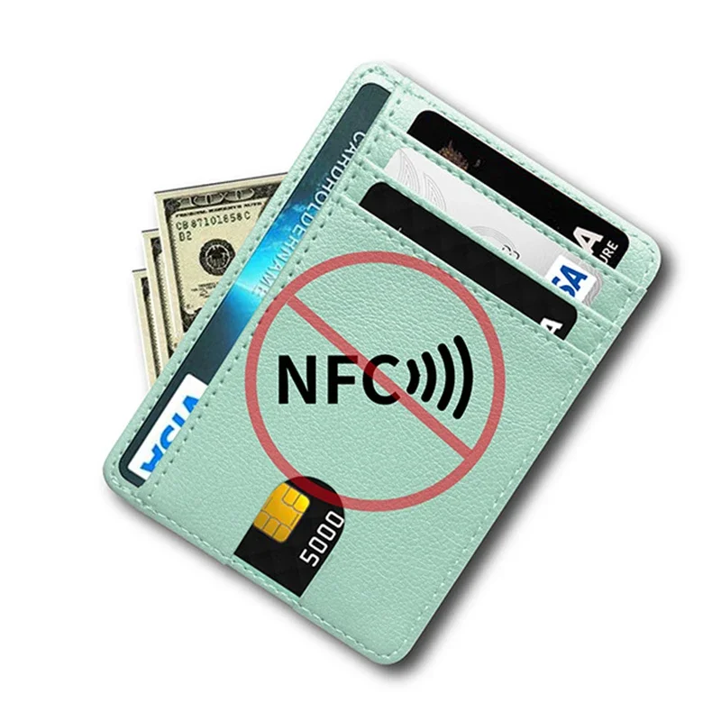 유니섹스 RFID 8 카드 슬롯 머니 클립 대용량 가방 남녀 공용 선물 카드 홀더 은행 패키지 지갑 소형 지갑 세트 케이스