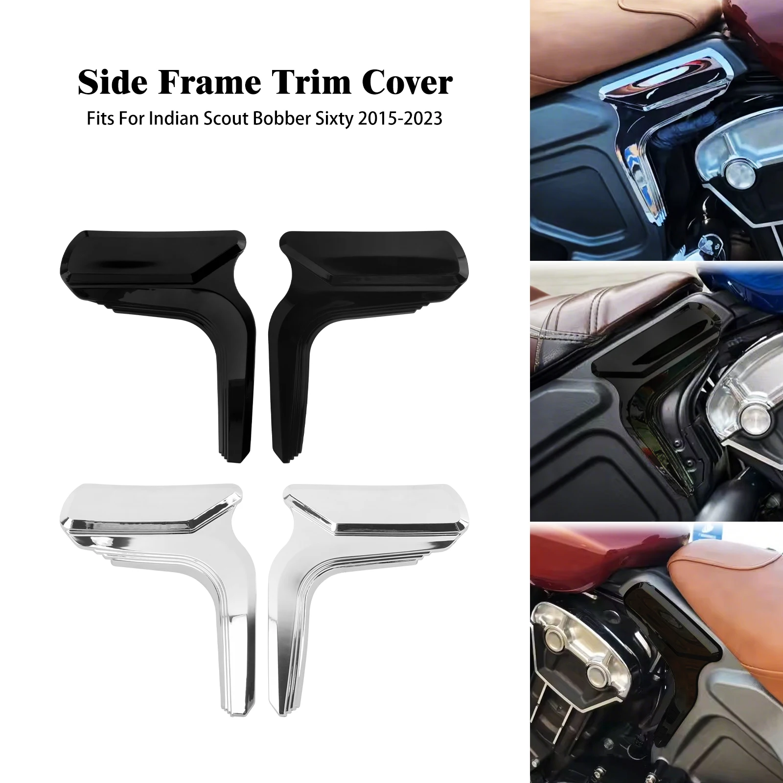 

Motorcycle Side Frame Trim Cover ABS Plastic Fairing Housing Decorative For Indian Scout Sixty 2015-2023 Bobber Sixty 2018-2023