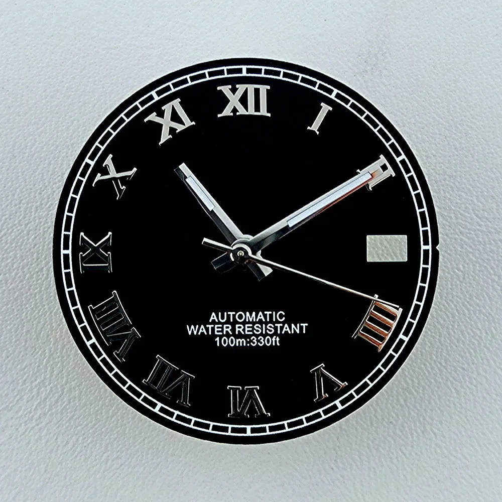 NH35 Dial Roma Watch Dial Custom logo Metal Numbers dial No Luminous dial Fit NH35 NH36 movement watch accessories