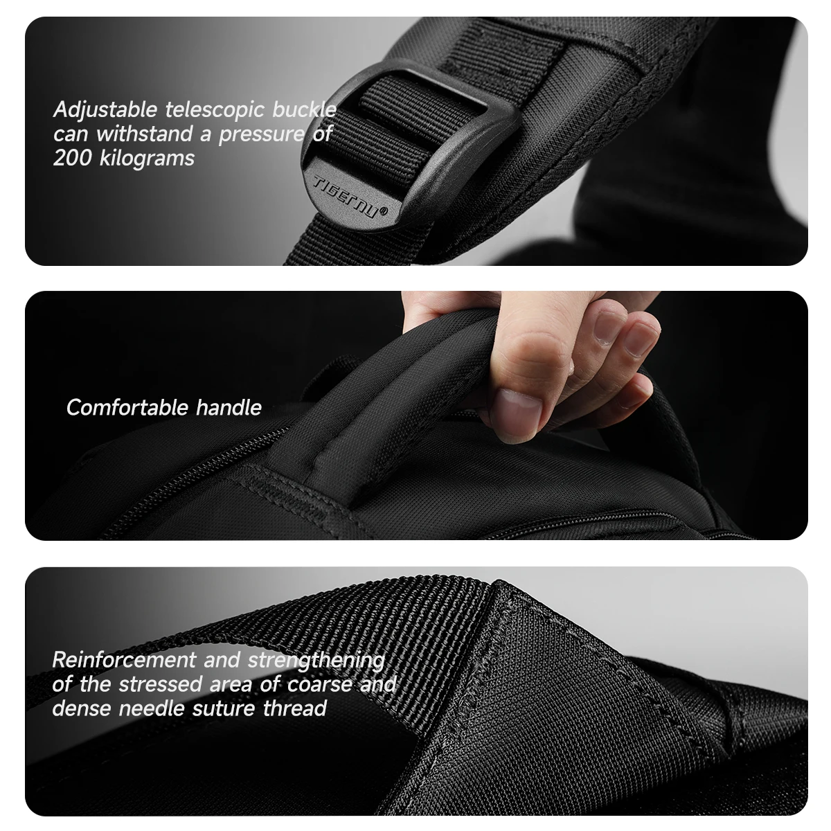 حقيبة ظهر للرجال من Tigernu مقاس 15 17 19 بوصة حقيبة ظهر للكمبيوتر المحمول للرجال والنساء حقيبة ظهر للأعمال حقيبة مدرسية حقيبة ظهر للسفر حقيبة ظهر