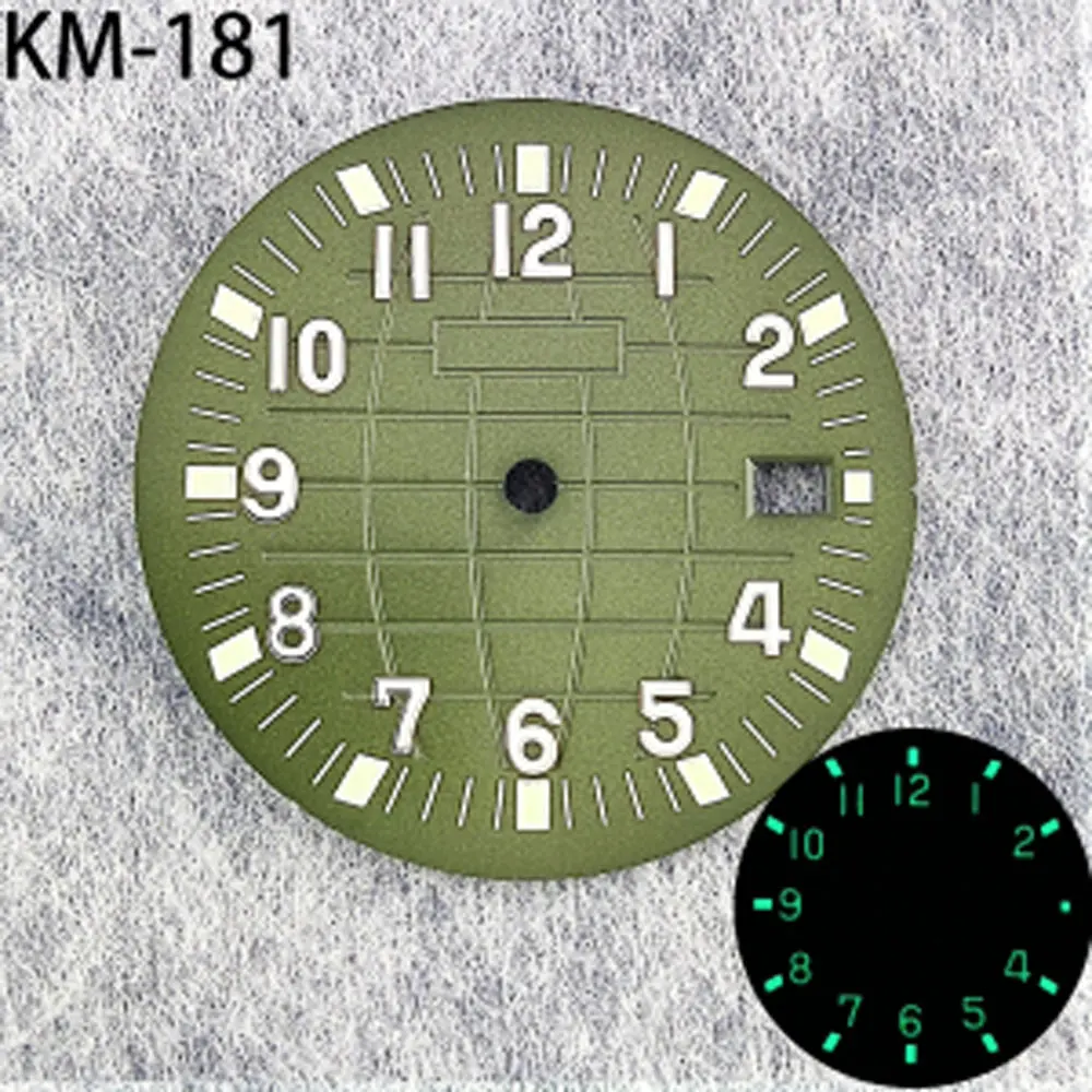 32mmC3 Green Glow in the dark watch dial suitable for NH35 automatic mechanical movement watch accessories custom logo