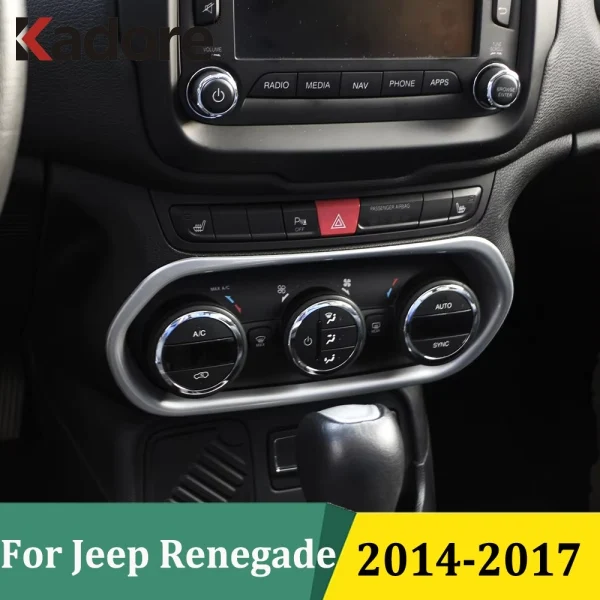 

For Jeep Renegade 2014 2015 2016 2017 Center Control Dashboard Air Conditioning Vent Trim Cover Car Sticker Accessories