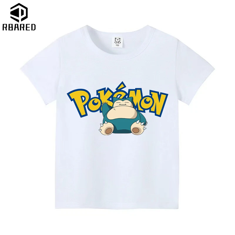 Pokémon 100% Cotton Children's -shir T Shirt Girls 2024 Kids Spring Clothes High Child Pikmin Tops Short Sleeve Stumble Guys