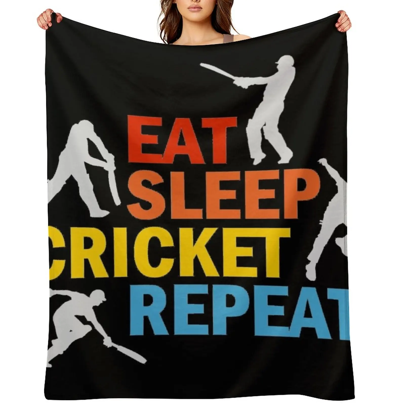 

Eat, sleep cricket, repeat Throw Blanket Fashion Sofas Extra Large Throw Soft Plaid Plush Blankets