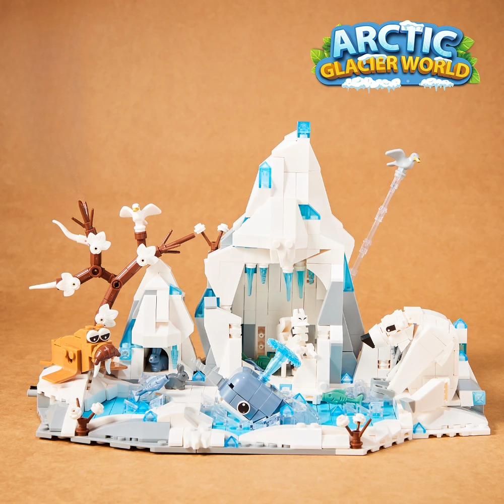 Movie Scene Environment Arctic Glacier World Moc Building Blocks Technology Idea Bricks Toys Set Christmas Gifts Desktop Toys
