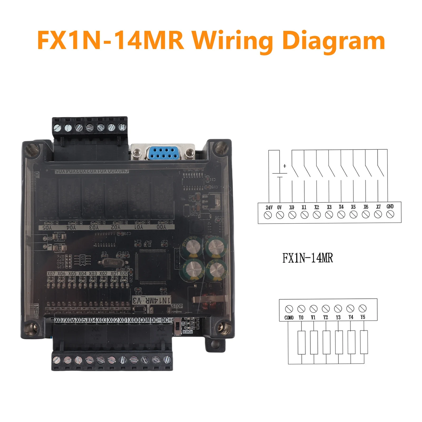 24 فولت PLC وحدة DC24V FX1N-14MR لوحة تحكم صناعية PLC للبرمجة المنطق تحكم التتابع الناتج PLC تحكم PLC التتابع
