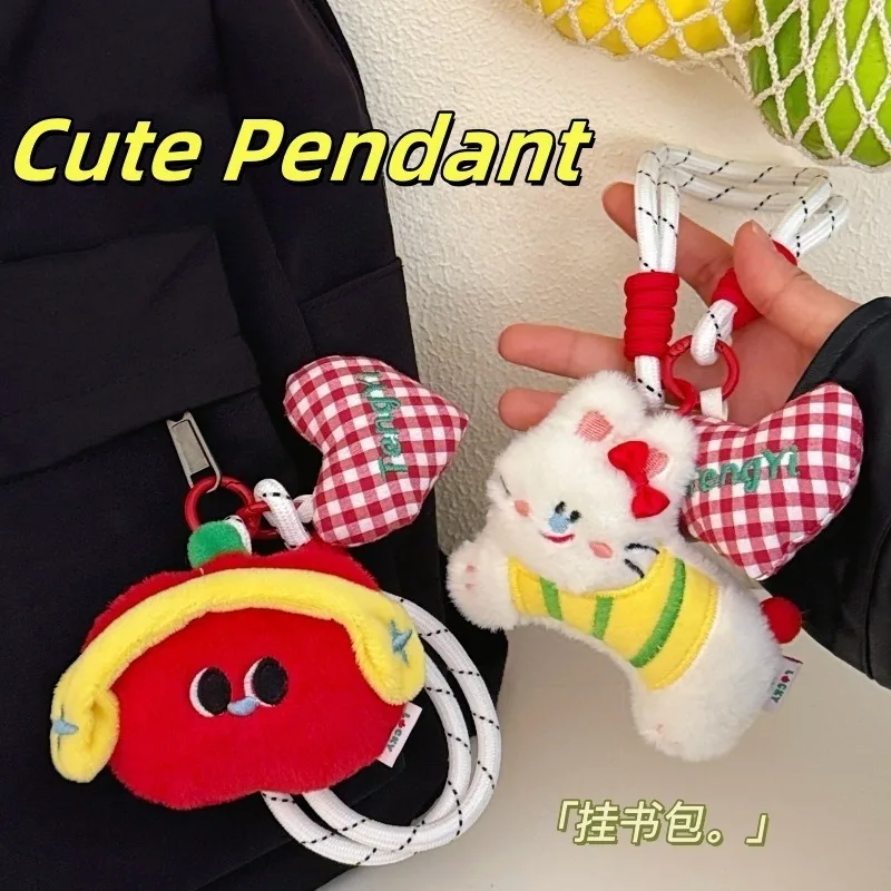 Cute Little Animal Plush Doll Pendant Toy, Kawaii Small Dog &bunny Doll Pendant Backpack Versatile Hanging Decoration Keychain