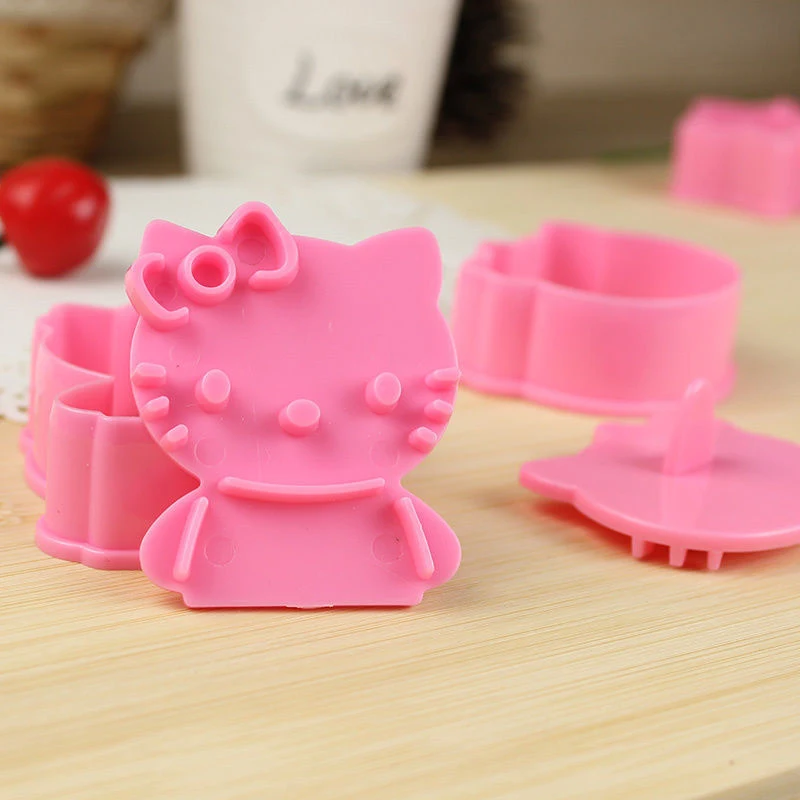 

3D Plastic Cookie Cutter Set Mousse Cookie Stamp Pressure Fondant Cake Decoration Baking Tools Party Supply Hello Kitty