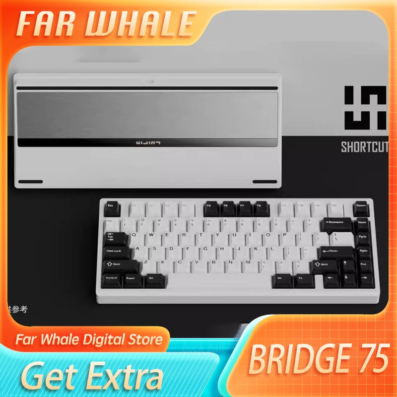 Bridge75 Mechanical Keyboard Wireless Keyboard 3mode Rgb Custom Long Endurance Aluminium Gamer Keyboard Custom-Made Gift