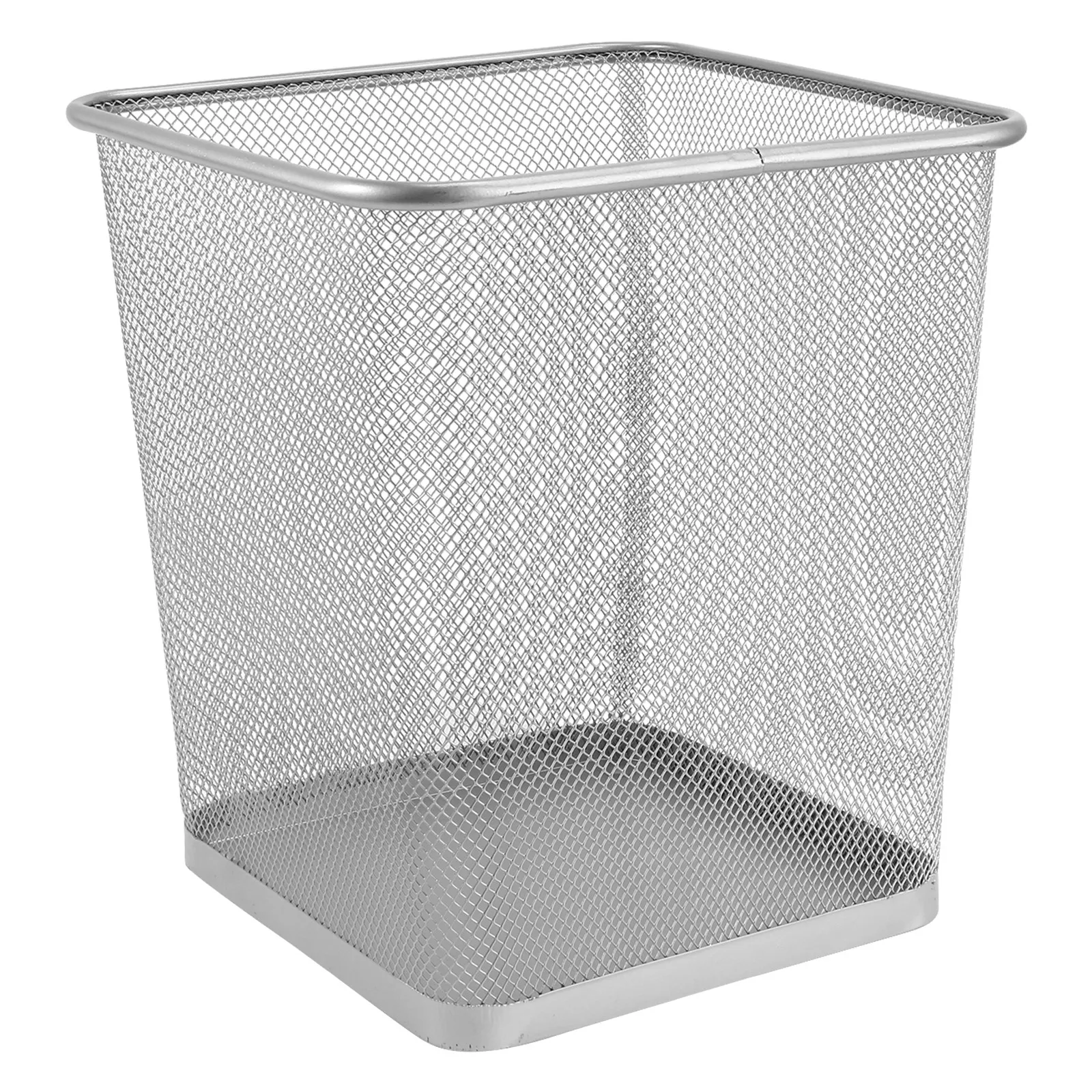 

1Pcs Sturdy Metal Trash Can Seamless One Piece Stamping Waterproof Rust Resistant Smooth Edge No Scratch Design Household Office