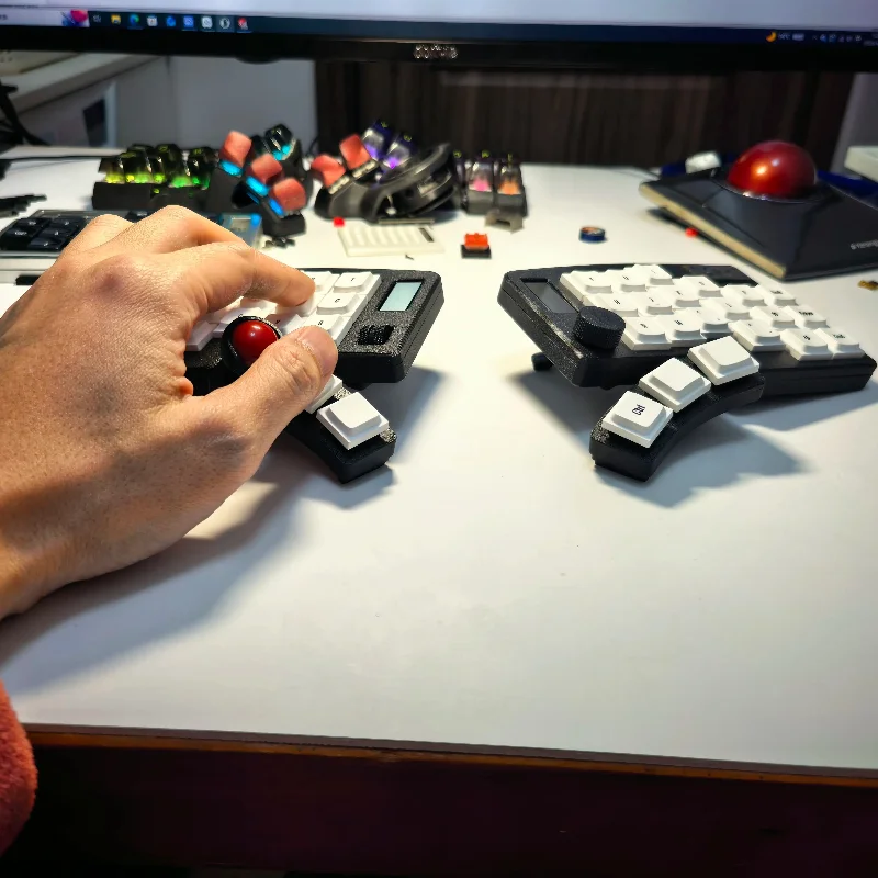 36LowAxis Split Keyboard Custom Choc V2 Wired Wireless Bluetooth Dual-mode Hot-swap Zmk Trackball Mouse Ultra-thin Portable