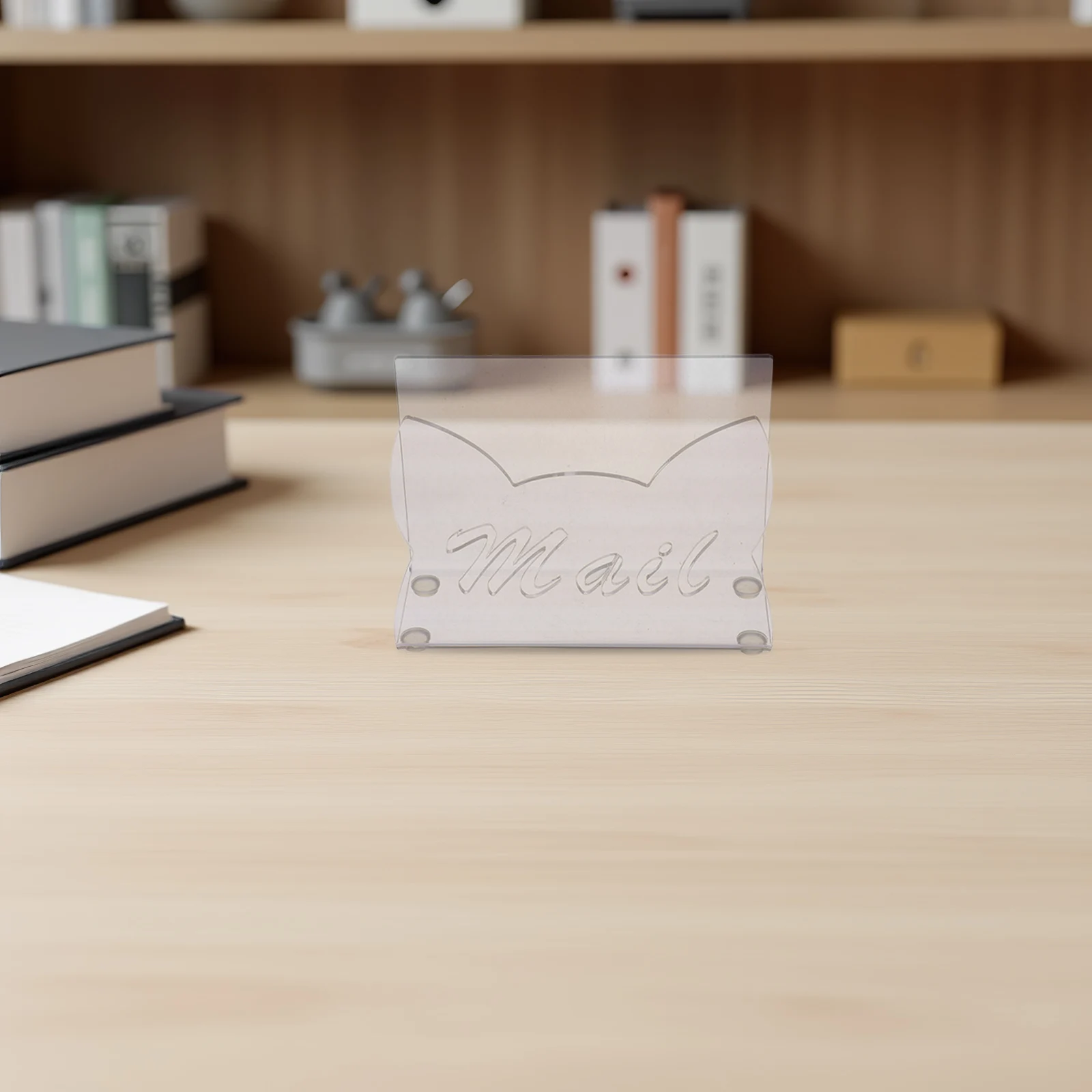 Acrylic Mail Holder Clear File Organizer Cat Shaped Desktop Document Envelope Bill Sorter Home Office Decor Paper Organizer