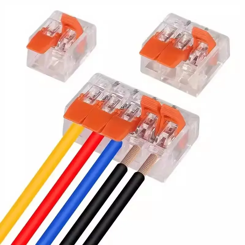 90PCS Transparent Quick Wire Terminal Connectors Set PCT412 PCT413 PCT415CE Durable Electrical Connection Tools