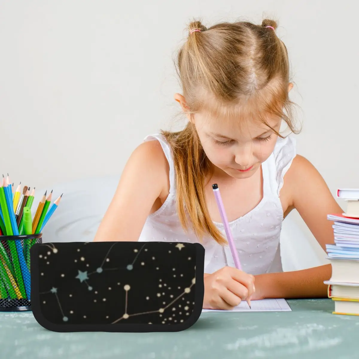 Constellation Star Clusters Galaxies Print Halloween Pencil Cases Pencil Pouch Large Capacity Pen Box Pencil Bag for Boys Girls