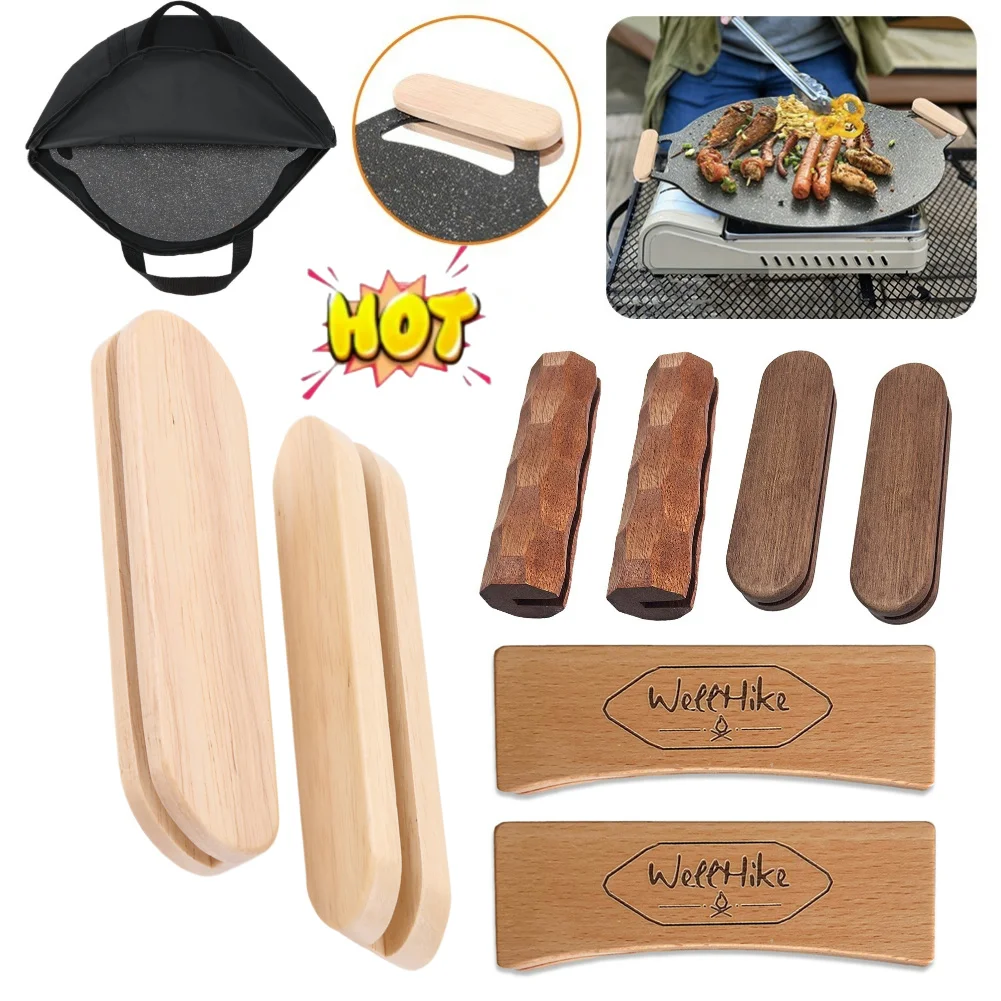 Backform Kariesetui Tasche/Griff Wasserdicht Grillpfanne Beutel Pfanne Tasche Holz Anti-Verbrühungsgriff Outdoor BBQ Werkzeug für Küche