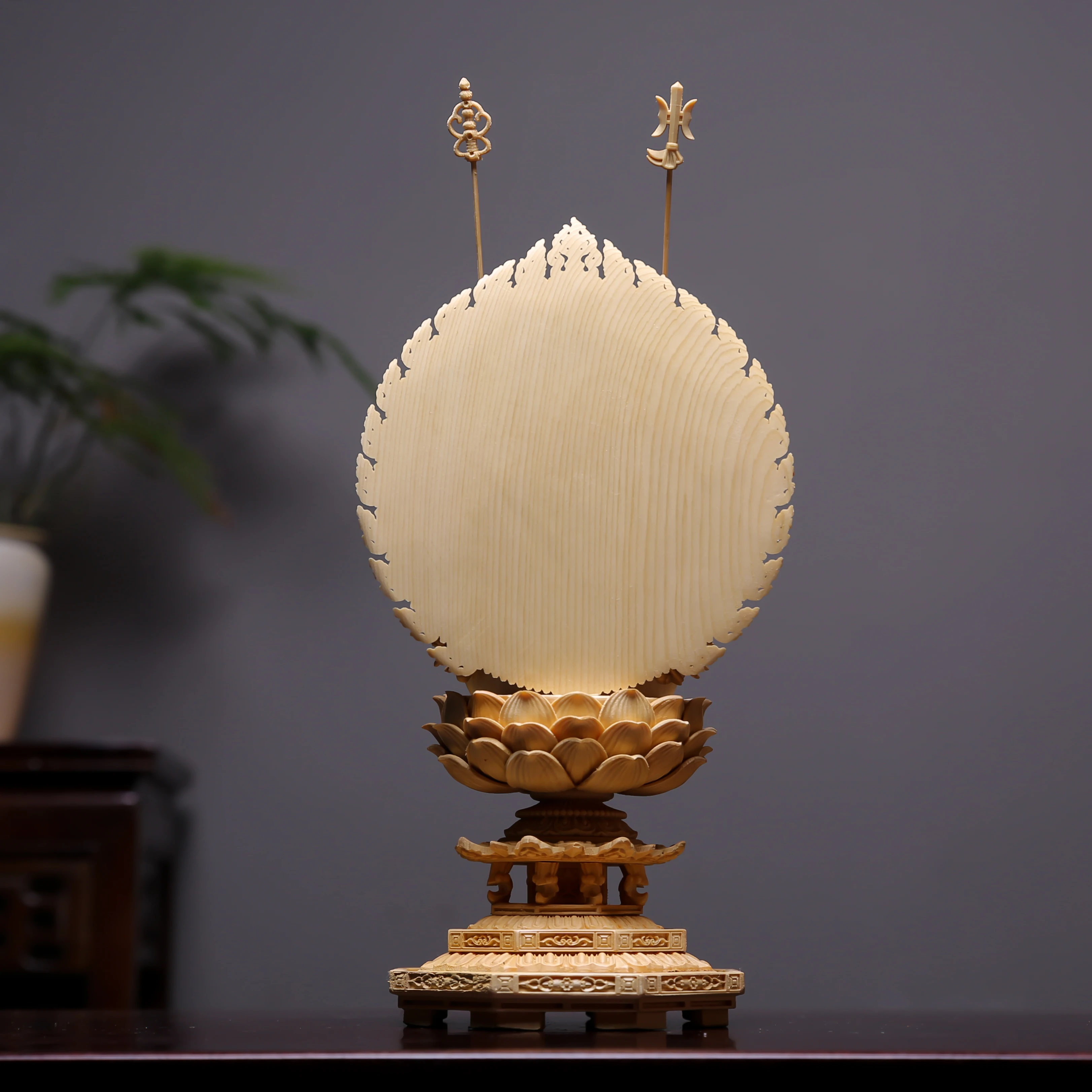 Hinoki Cypress Wood Hand Carved Eleven-Head Thousand-Hand Kuan Yin Guan Yin Bodhisattva Statue Figurine Ornament for Home Temple