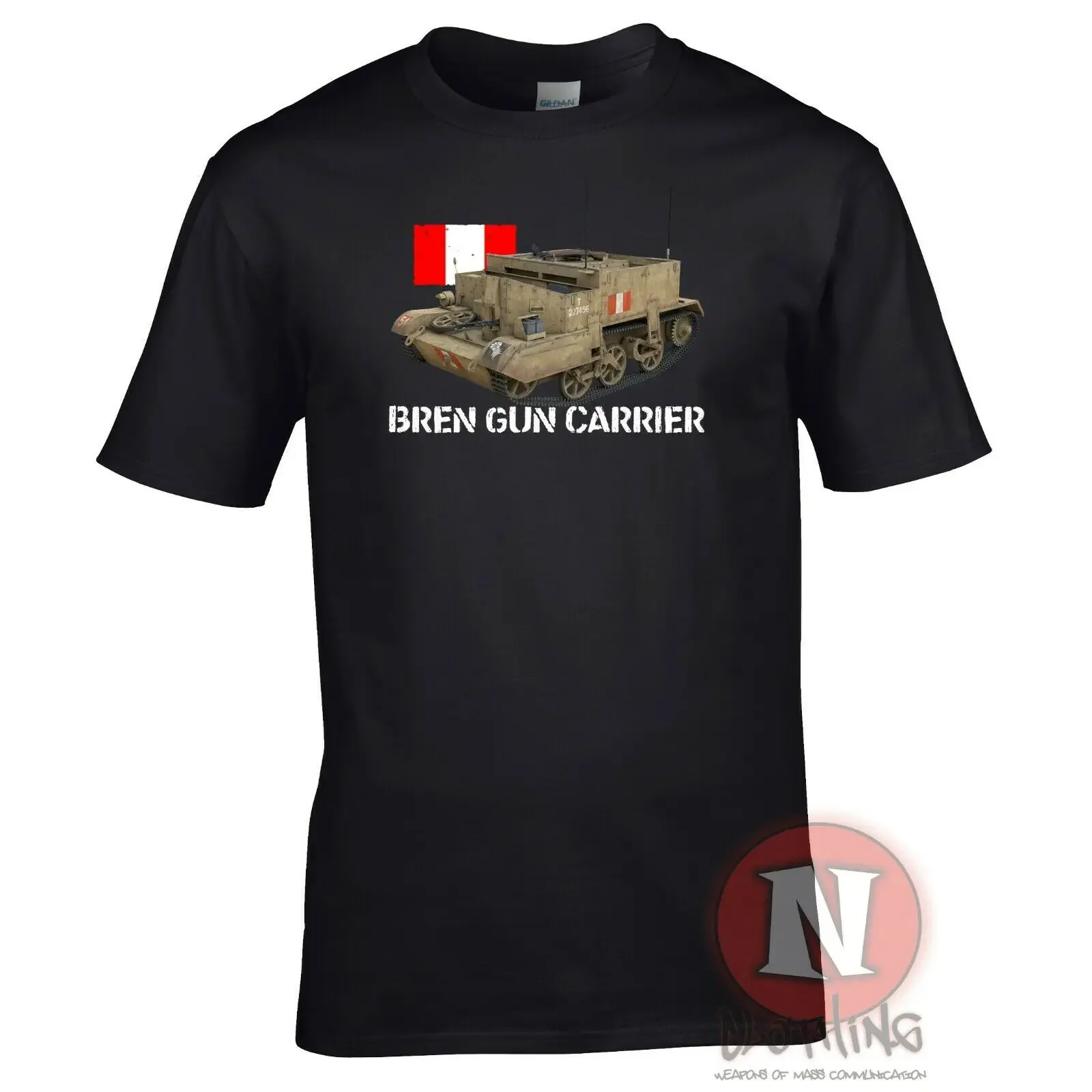 Camiseta transportadora de armas Bren del vehículo británico del Día D de la Segunda Guerra Mundial, 100% de algodón con cuello redondo, camiseta informal de manga corta de verano para hombre, talla S-3XL