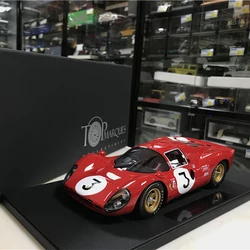 Top 1:18 Scale 330P4 1967 Sports Car Simulation Resin Car Model Toy Adult Fans Collection Gift Display Souvenir